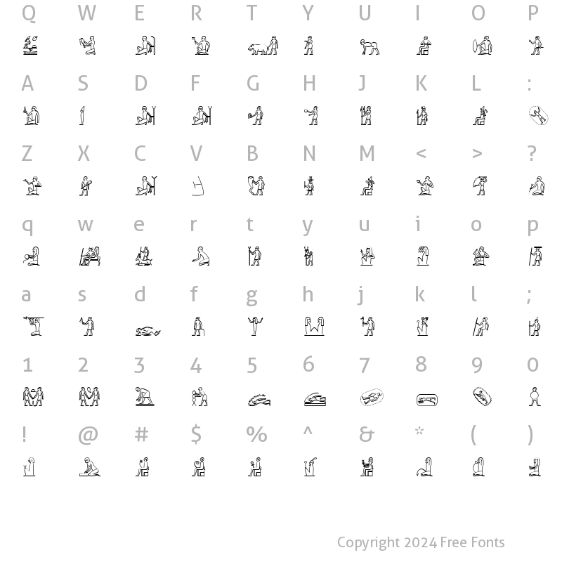 Character Map of GlyphExtLibT Medium