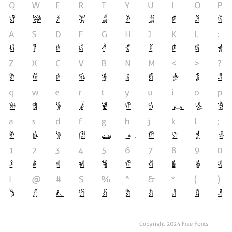 Character Map of GlyphExtLibU Bold