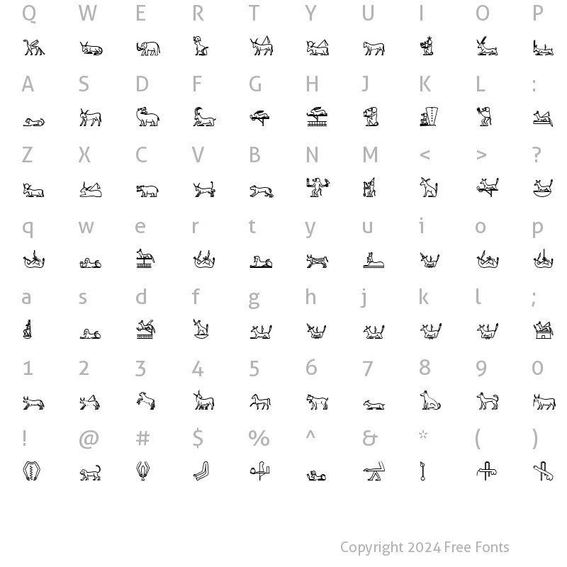 Character Map of GlyphExtLibV Bold