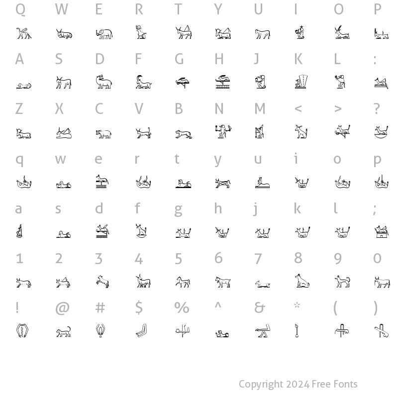 Character Map of GlyphExtLibV Medium