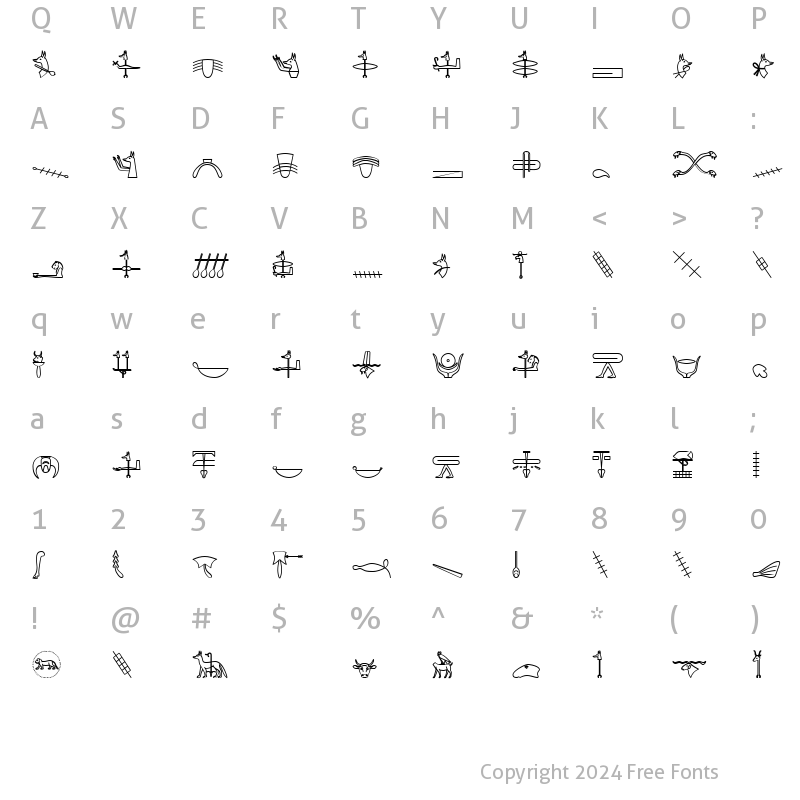 Character Map of GlyphExtLibW Bold