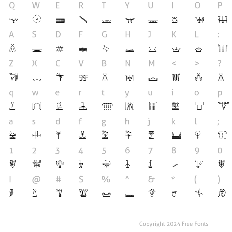 Character Map of GlyphExtLibY Bold