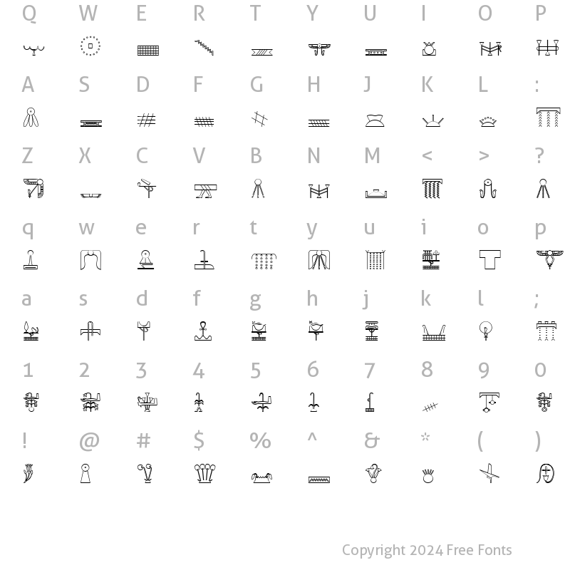 Character Map of GlyphExtLibY Medium