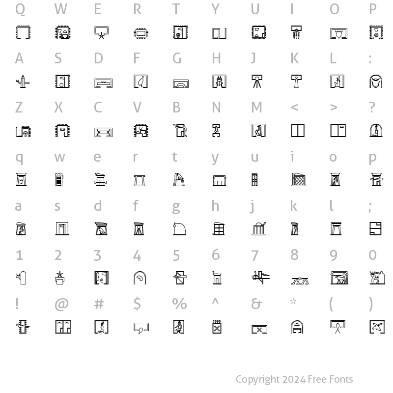 Character Map of GlyphExtLibZ Bold