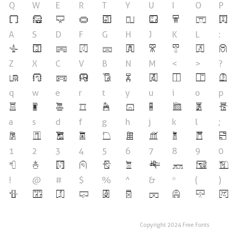 Character Map of GlyphExtLibZ Medium