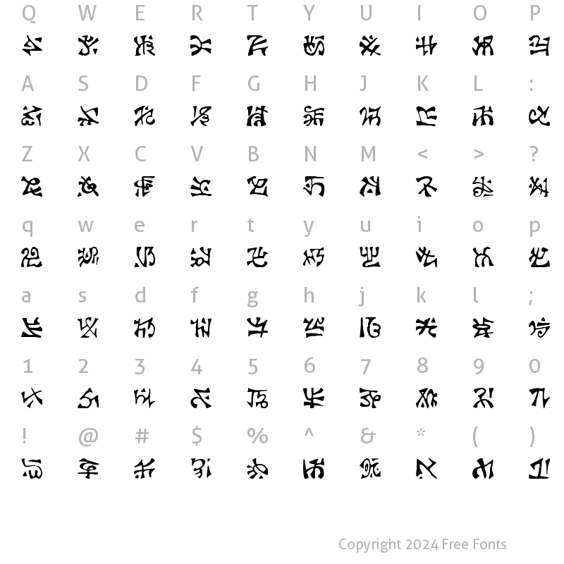 Character Map of Glyphis3 Regular