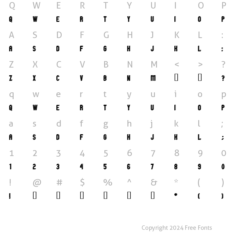 Character Map of GM Exp Offset Outline Regular