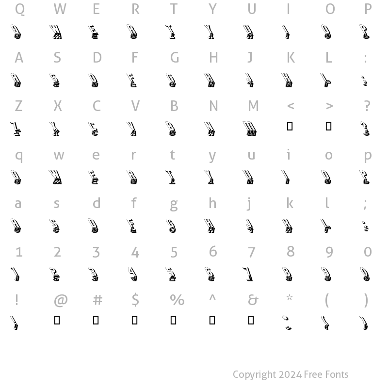 Character Map of GM Exp Shadow Gravestone3 Regular