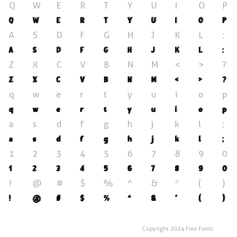 Character Map of Go Shine Regular