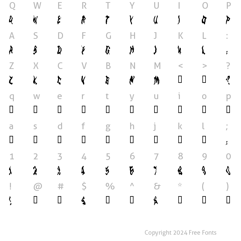 Character Map of GoblinMoon Regular