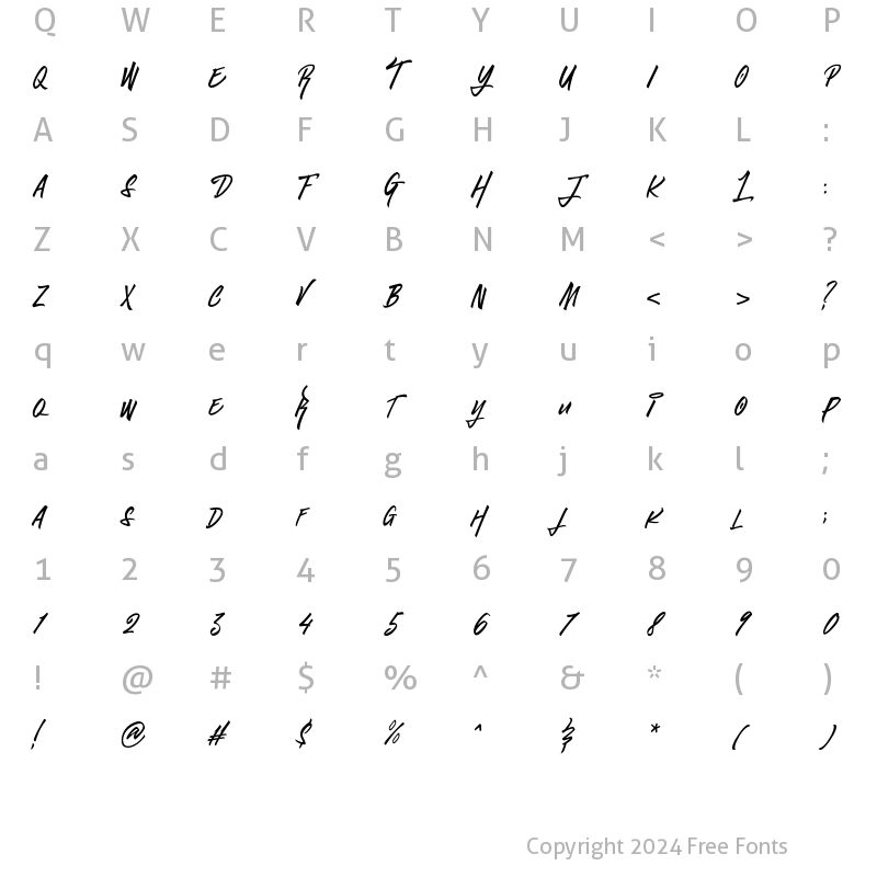 Character Map of Godzillab Regular