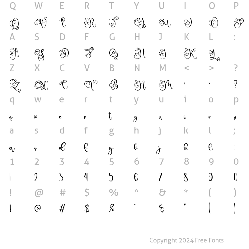 Character Map of Gohye Regular