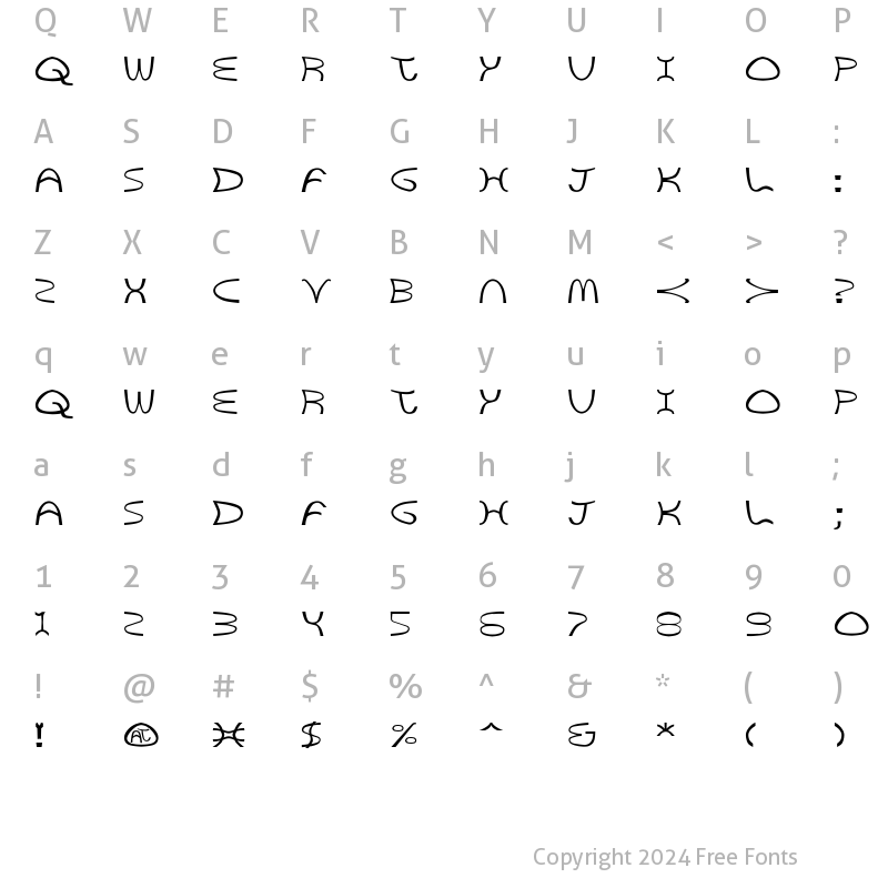 Character Map of Golden Arches Regular