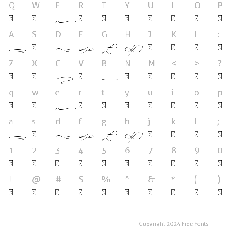 Character Map of Golden Mind Swashes