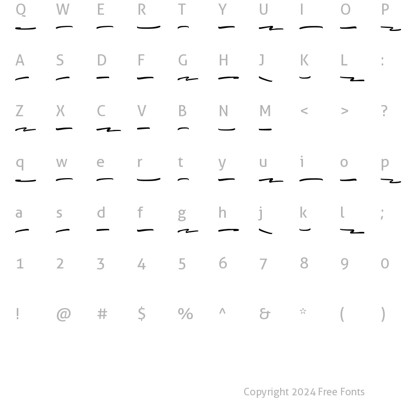 Character Map of Goldisyle Swashes