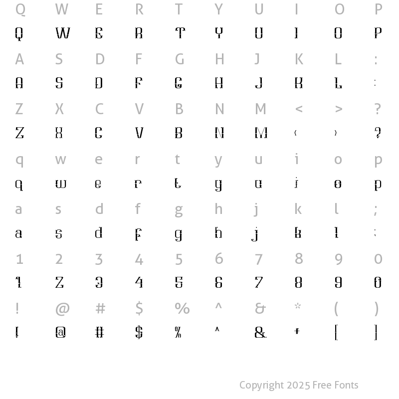 Character Map of Goldmarble Regular