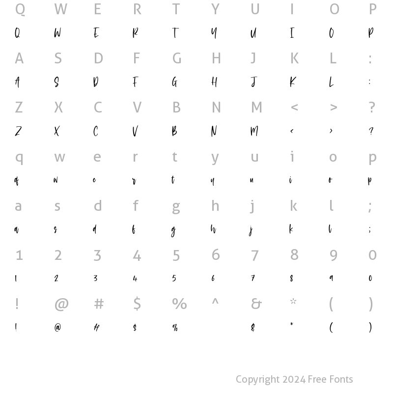 Character Map of Goldmind Regular