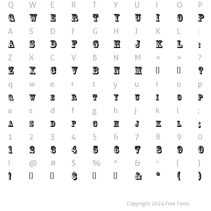 Character Map of GoldRush Regular