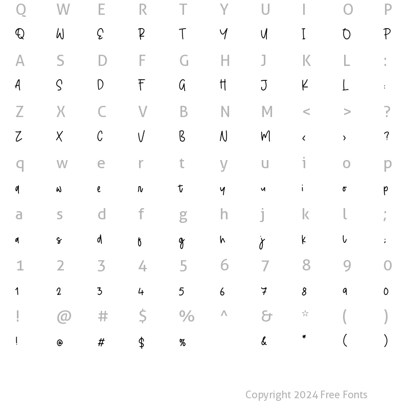 Character Map of Goldside Regular