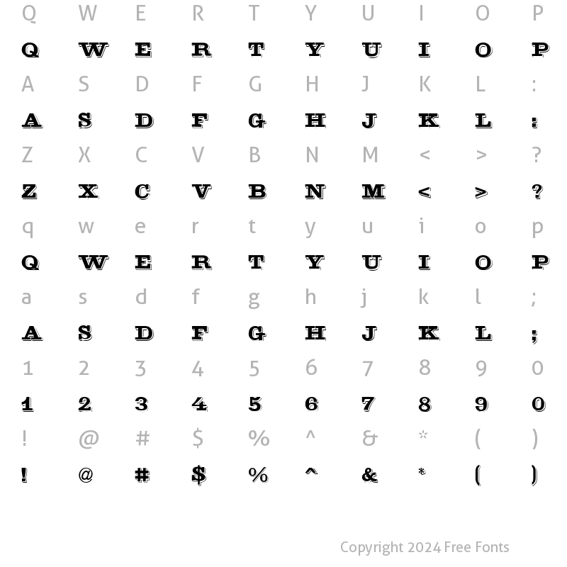 Character Map of Goldstone Regular