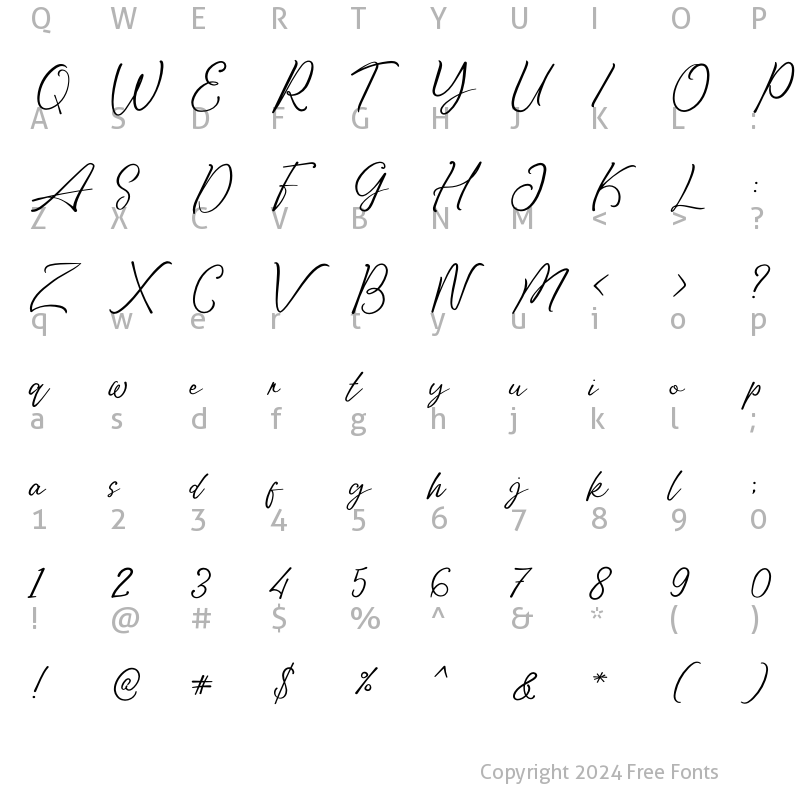 Character Map of Goldstring Bold