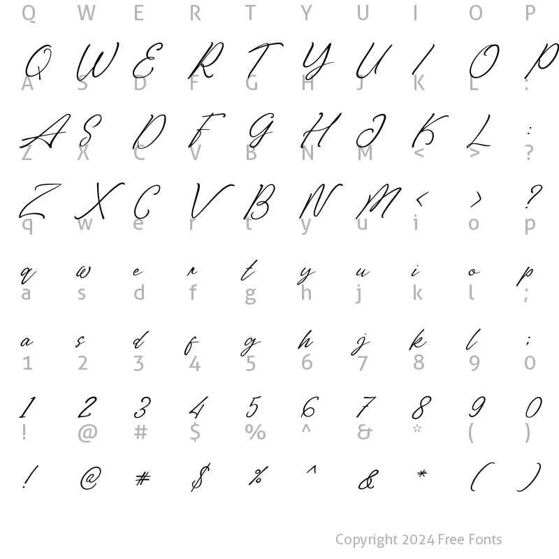 Character Map of Goldstring Bold Italic