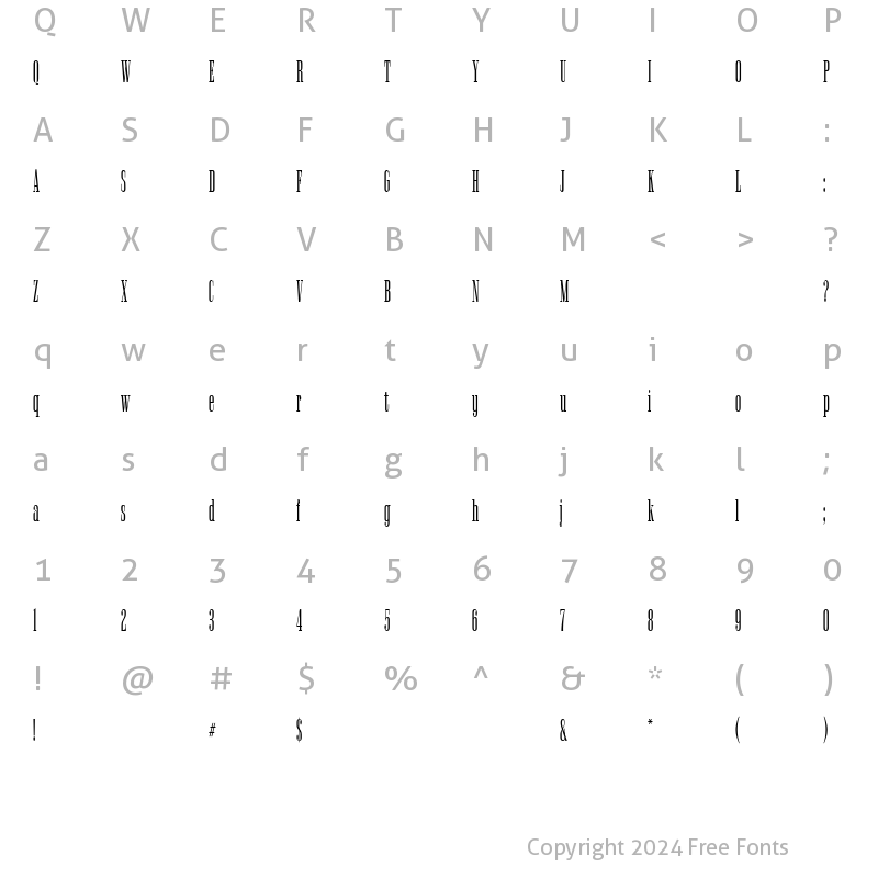 Character Map of Goldwater Regular