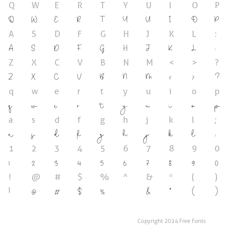 Character Map of Goldwind Regular