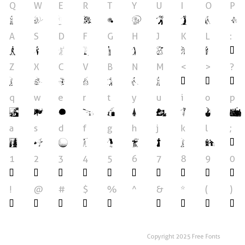 Character Map of Golf Regular