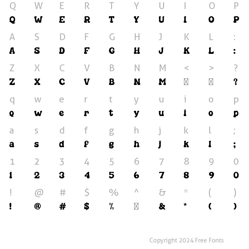 Character Map of Goligan Regular