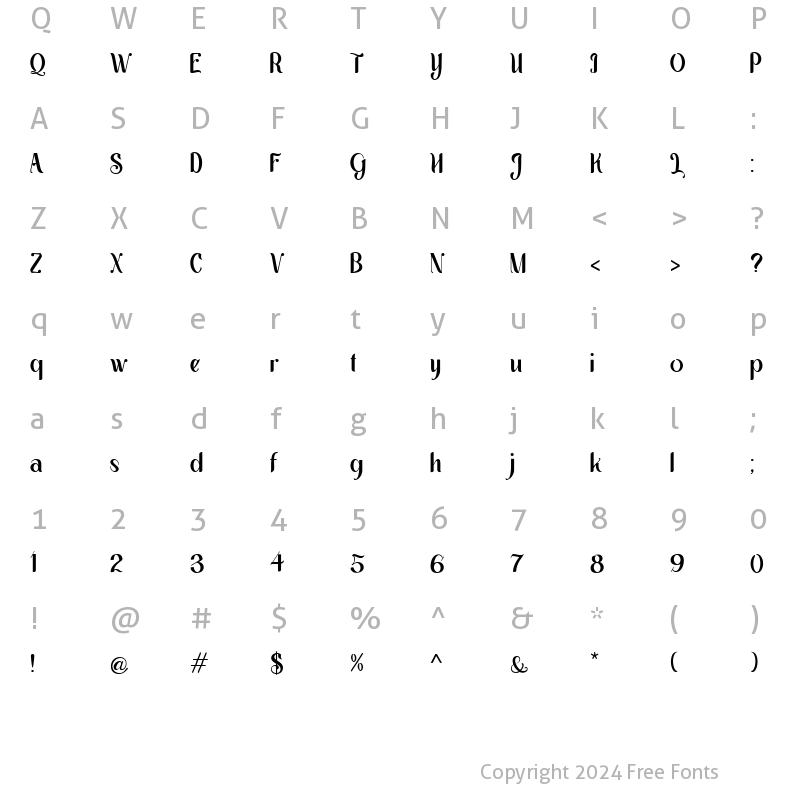 Character Map of Golivia Regular