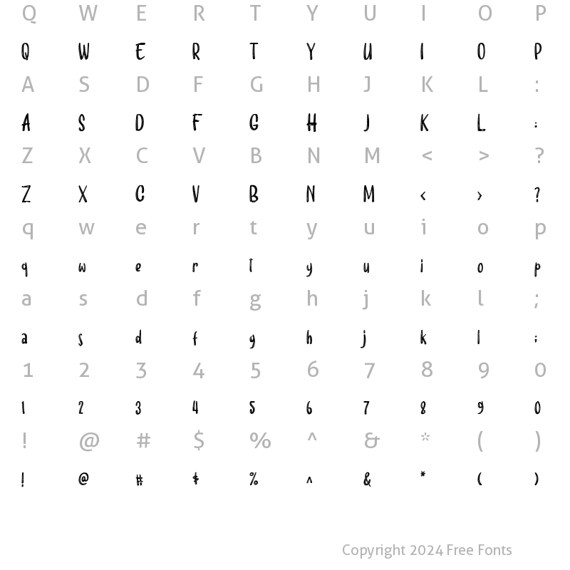 Character Map of Gomballin Medium