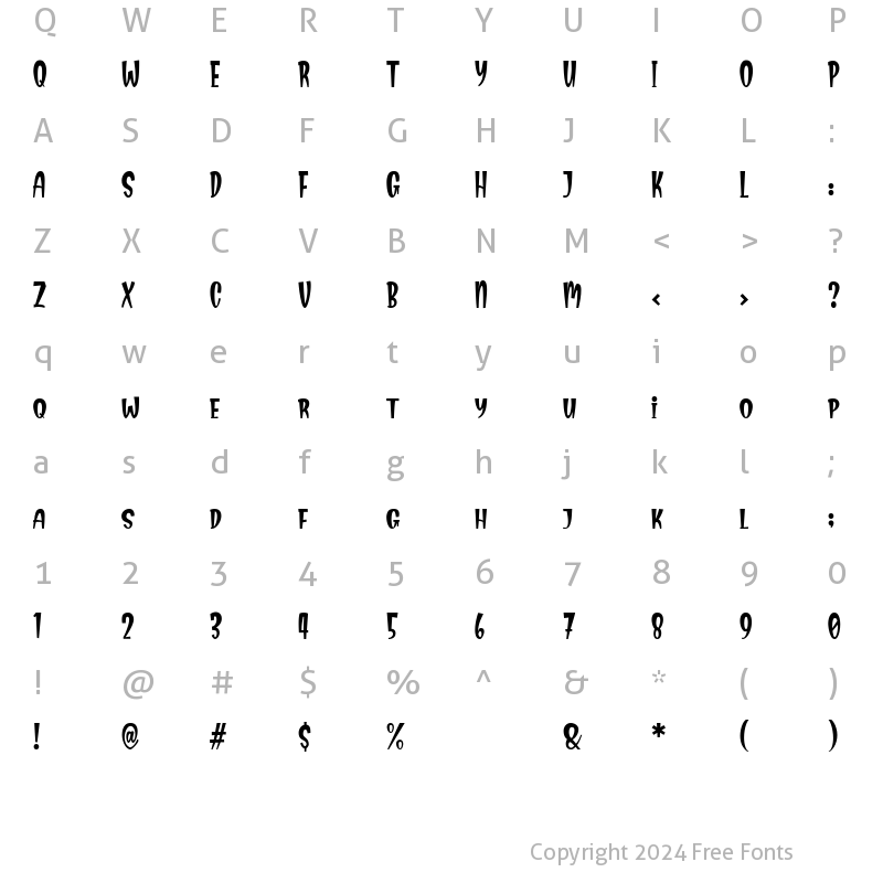 Character Map of Good Day Regular