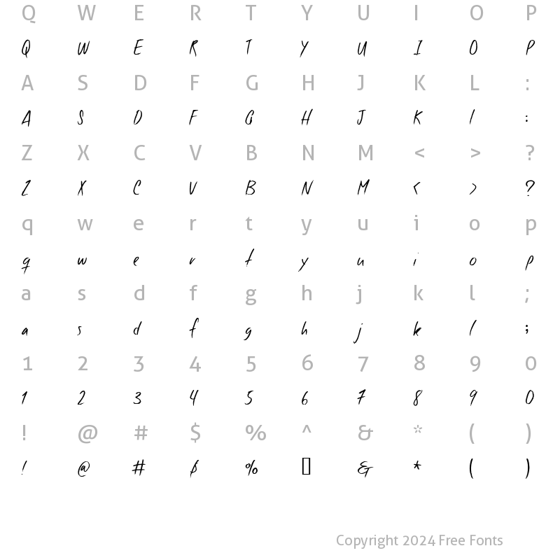 Character Map of Good Foot Regular