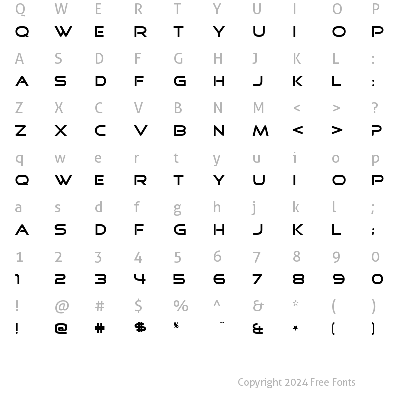 Character Map of Good Times Regular