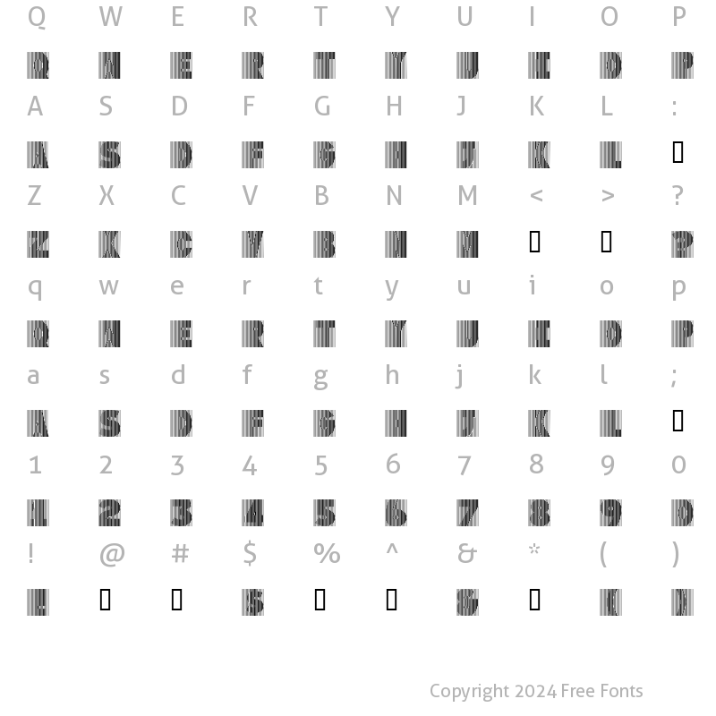 Character Map of Good Vibes Regular