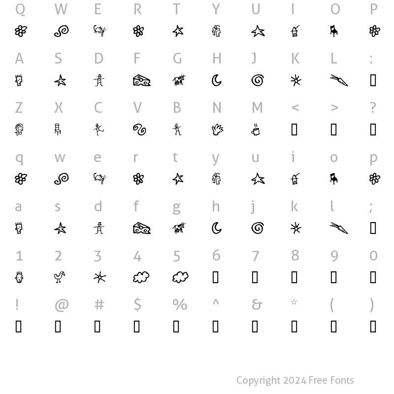 Character Map of GoodDog Bones Regular