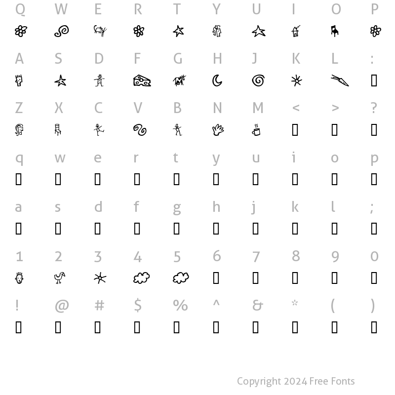 Character Map of GoodDogBones Regular