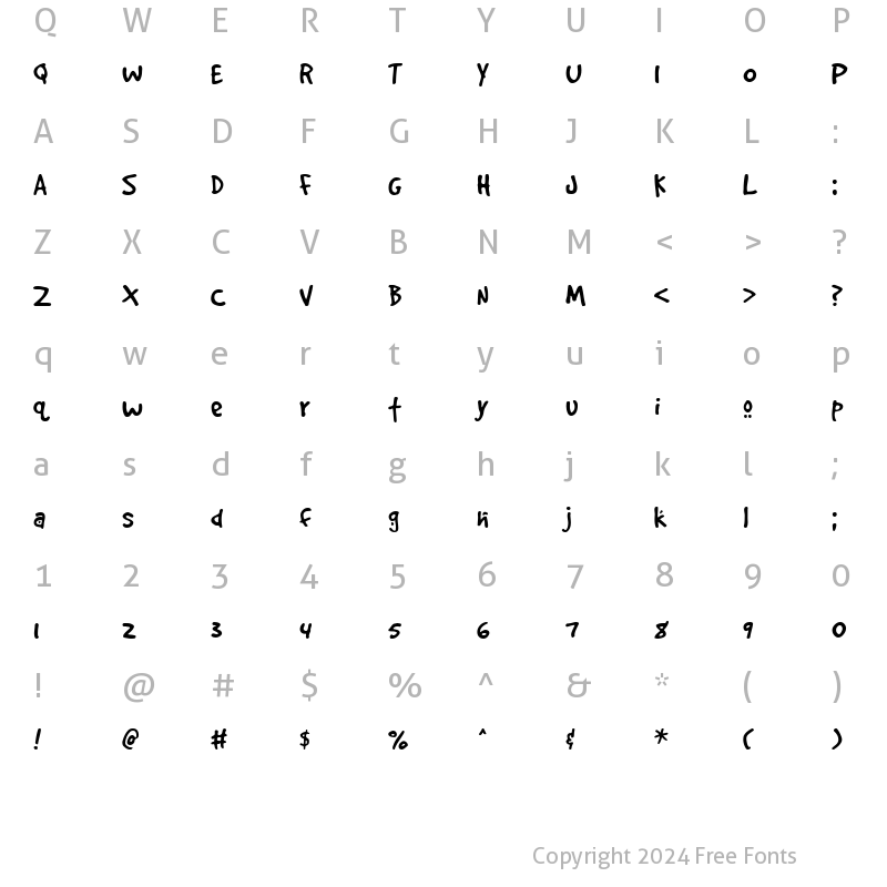 Character Map of GoodDogCool Regular