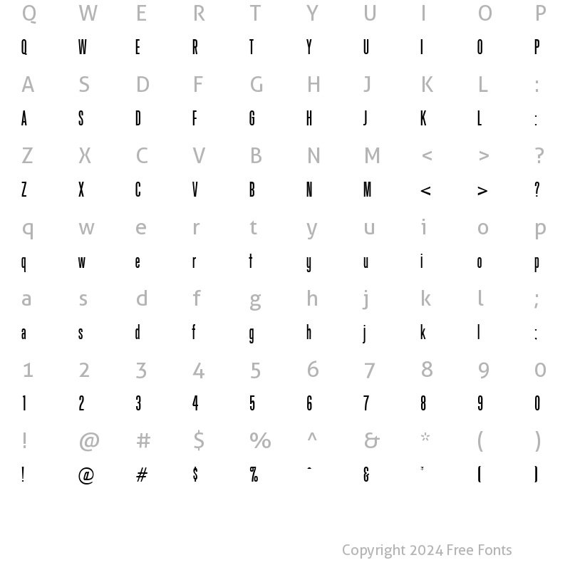 Character Map of Goodge DB Regular