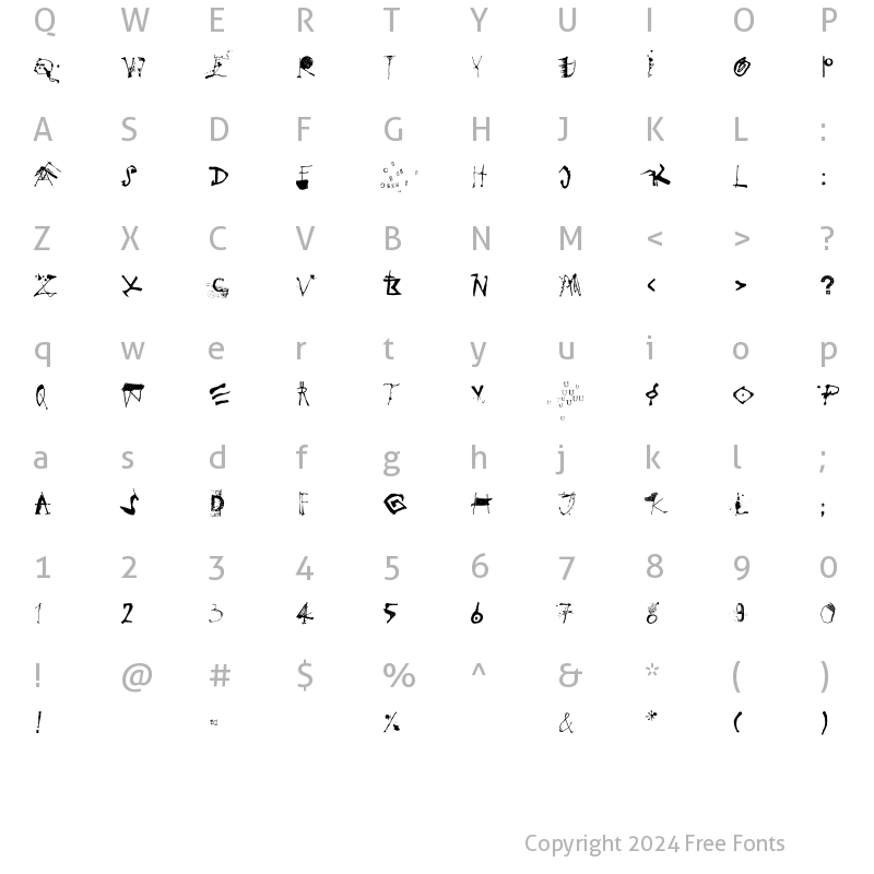 Character Map of Goodies LT Std A