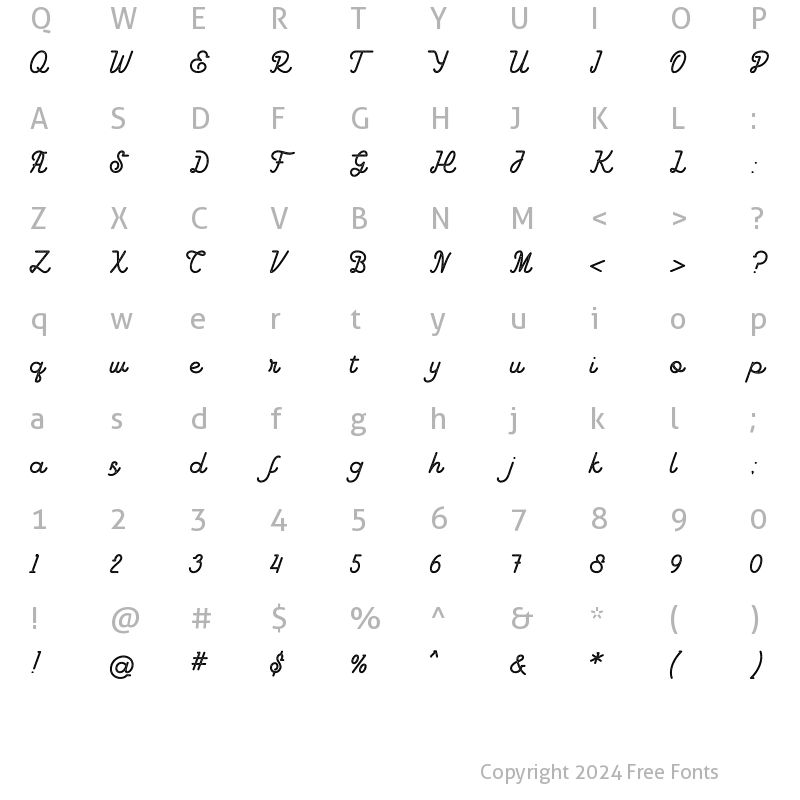 Character Map of Goodline Rough