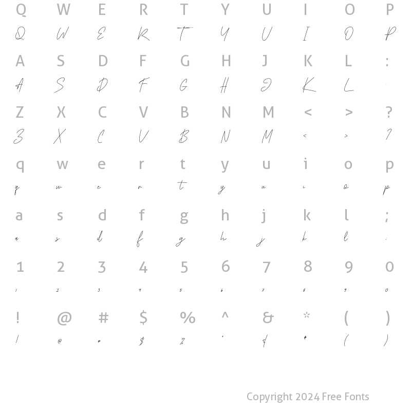 Character Map of Goodsay Alt