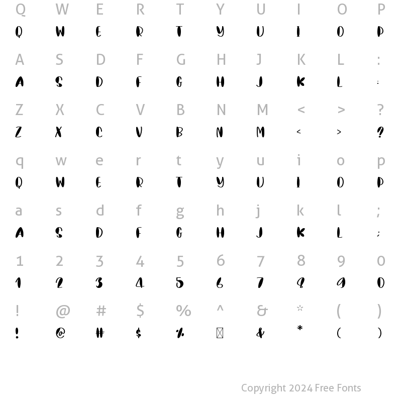 Character Map of GoodThingsTakeTime Black