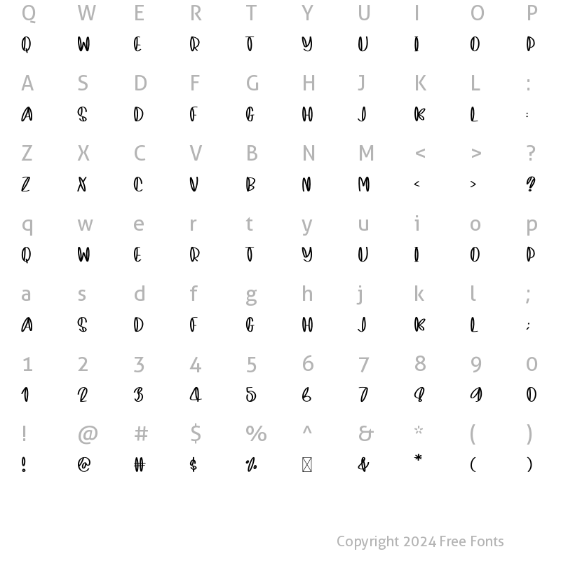 Character Map of GoodThingsTakeTime Regular