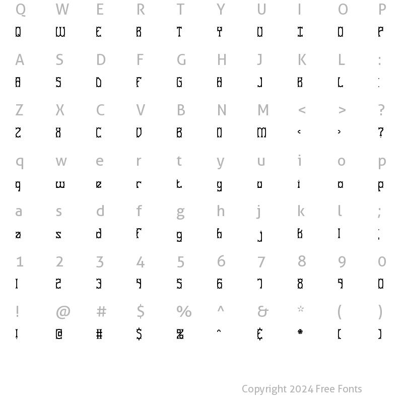 Character Map of Goose Bumps BRK Normal