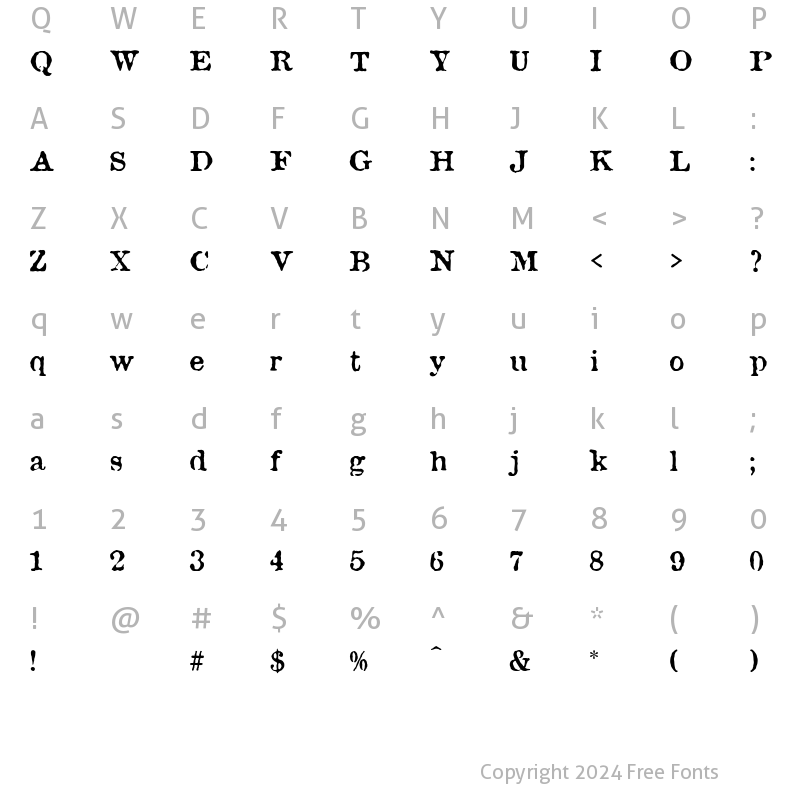 Character Map of Gooseflesh Regular