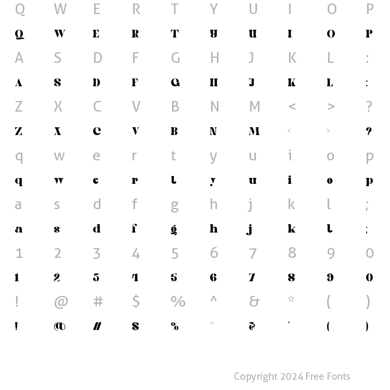 Character Map of Goovy Modice Regular