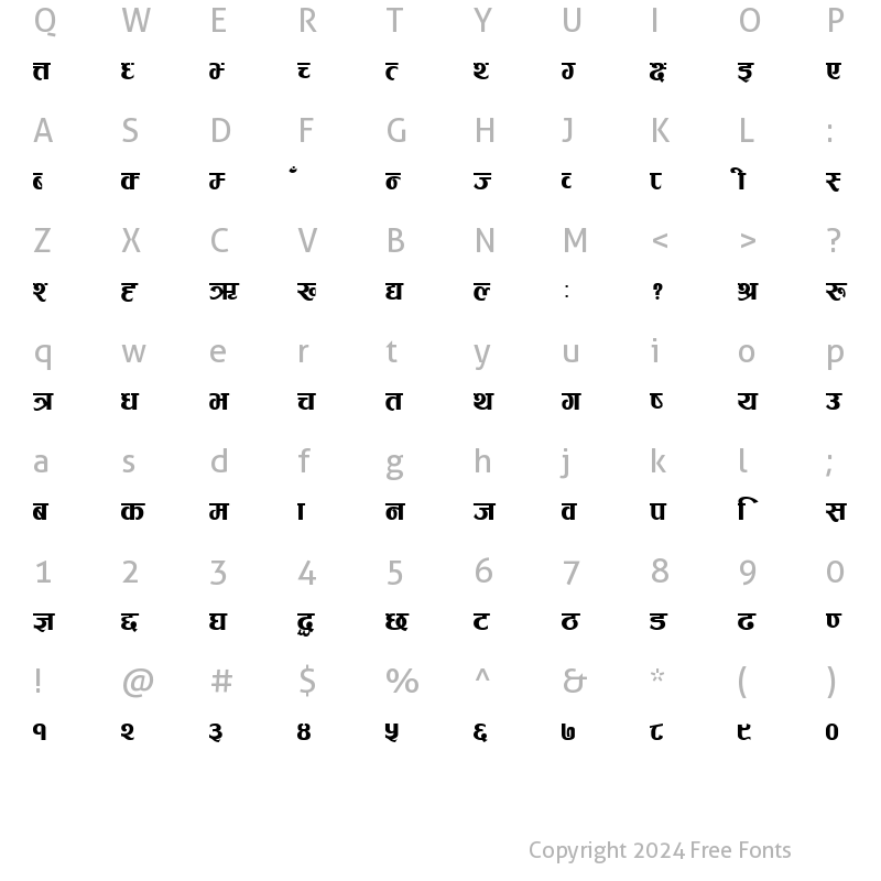 Character Map of GopalHeavy Regular