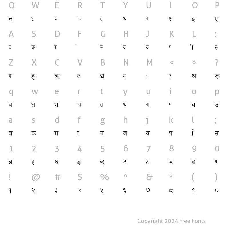 Character Map of GopalPlain Regular